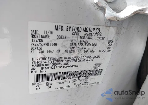 2011 Ford Explorer Limited z USA, uszkodzony, nr VIN 1FMHK8F82BGA04579